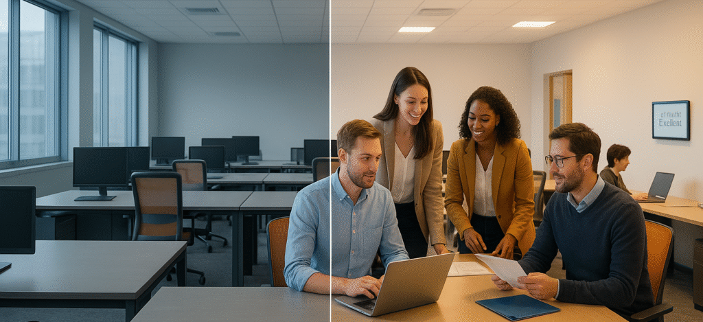 Case study showing how an HVAC manufacturer transformed its field service strategy during COVID-19 to deliver safe return-to-office air-quality solutions through digital workflows.