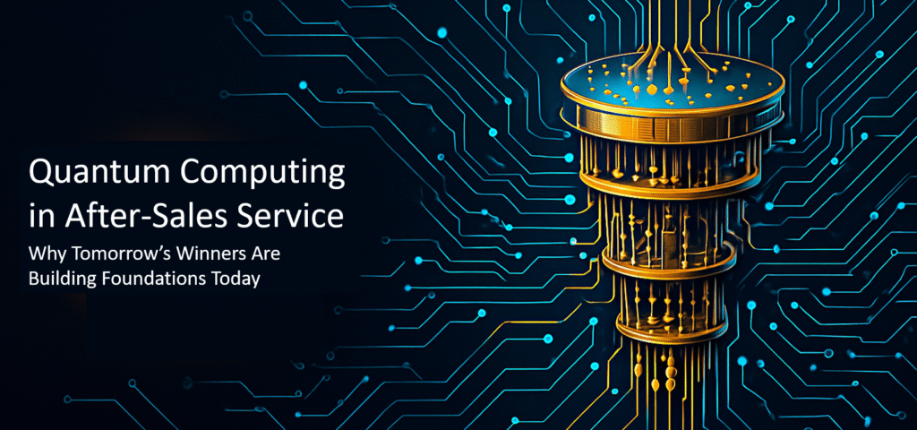 Quantum computing applied to industrial and automotive after-sales service, enabling smarter maintenance, routing, inventory decisions, and materials innovation when combined with AI and IoT systems.